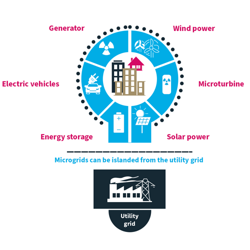 Infographic of a microgrid